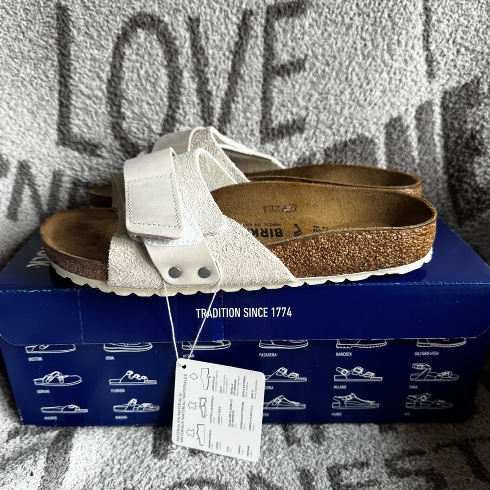 Birkenstock oita antique white suede 37 NWT